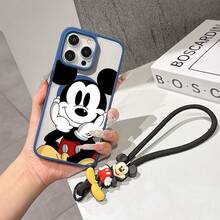 This Disney Mickey Mouse Pattern Lanyard Phone Case Features A Strong Magnetic Closure And Full Coverage Of Acrylic And TPU Material. It's Shockproof, Lightweight, And Suitable For IPhone17/16/11/13/15/15 Plus/15 Pro/15 Pro Max/12/14 Pro Max/11 Pro Max/12 Pro/12 Pro Max/13. It's A Popular Birthday Gift, Business Gift, Durable, Stain-Resistant, And Fingerprint-Resistant New Phone Case For Men And Women. It Also Includes A Mickey Mouse Phone Case And Mickey Mouse Doll Bracelet. Compatible With SamsungGalaxy S20, S21, S22, S23, And S24 Series. It's The Perfect Gift For Friends And Family. This Stylish Phone Case Is Fun, Lightweight, And Durable. IPhone17 Pro Max Phone Case, Minnie Phone Case. - 黑色 - 查看 5