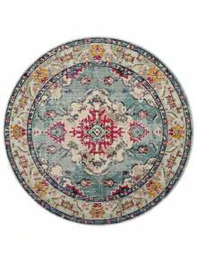 Modern Round Washable Non-Slip Area Rug – Thin Soft Living Room Carpet, Kitchen Rug & Runner, Decorative Rug - Multicolor - View 6