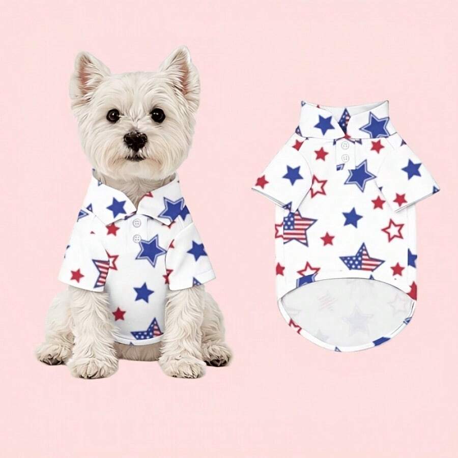 XS-XXL 时尚宠物polo衫毛衣，套头款式，适合小型和中型犬 - 彩色 - 查看 1