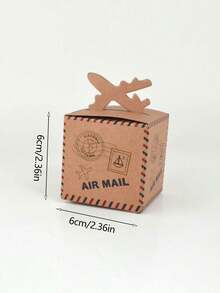 25pcs/10pcs Vintage Kraft Paper Candy Boxes, Airplane Postal Gift Boxes, Creative Candy Packaging Boxes, Chocolate Paper Boxes For Party Decor, Gifts, Birthday Baking, Simple Gift Boxes - Retro Gift Box - View 9