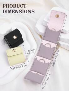 EIGIIS Foldable Multi-Functional Mini Travel Jewelry Organizer, Portable Jewelry Roll Pouch, Minimalist Design With Multiple Compartments, Secure Snap Closure, Suitable For Storing Necklaces, Earrings And Rings, Small Jewelry Case For Travel And Daily Use - A - View 6