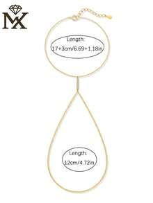 1 chiếc dây chuyền bạc S925 đính kim cương đơn hàng, nhẫn/vòng tay cá nhân hóa tối giản, trang sức đa năng dùng hàng ngày và hẹn hò cho nữ. - Vàng - Xem 3