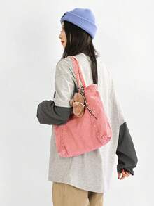 潮流简约复古大容量时尚新款小众腋下手提包，女孩日常时尚手提包 - 彩色 - 查看 6