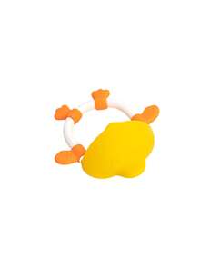 1 pieza Mordedor de silicona para bebé con forma de pato, fácil de sujetar, juguete de dentición para bebés que ayuda al agarre y el entrenamiento de la fuerza de mordida - Multicolor - Ver 11