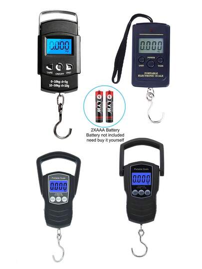  【畅销款】1个50公斤大量程便携式口袋秤 手持秤 数字电子秤 钓鱼秤 精确到10克 操作简单易用 ABS材质 高强度挂钩 易于收纳的挂绳 高清显示屏 一键归零功能 克、公斤、盎司、磅等多种单位可同时切换