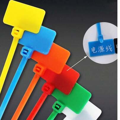 100pcs Label Ties, Network Cable Labels, Label Straps, Buckle Labels, Waterproof Plastic Straps, Label Markers, Waterproof Buckle Cable Organizers, Plastic Marking Bands