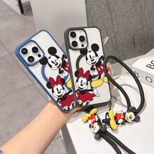 This Disney Mickey Mouse Pattern Lanyard Phone Case Features A Strong Magnetic Closure And Full Coverage Of Acrylic And TPU Material. It's Shockproof, Lightweight, And Suitable For IPhone17/16/11/13/15/15 Plus/15 Pro/15 Pro Max/12/14 Pro Max/11 Pro Max/12 Pro/12 Pro Max/13. It's A Popular Birthday Gift, Business Gift, Durable, Stain-Resistant, And Fingerprint-Resistant New Phone Case For Men And Women. It Also Includes A Mickey Mouse Phone Case And Mickey Mouse Doll Bracelet. Compatible With SamsungGalaxy S20, S21, S22, S23, And S24 Series. It's The Perfect Gift For Friends And Family. This Stylish Phone Case Is Fun, Lightweight, And Durable. IPhone17 Pro Max Phone Case, Minnie Phone Case. - Hồng - Xem 8
