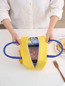 Tas Bekal Makan Siang Motif Bebek Kuning Lucu, Kotak Bekal Genggam dengan Resleting, Tas Bekal Makan Siang Berinsulasi Multifungsi dengan Lapisan Aluminium Foil, Tas Organizer Kosmetik Perlengkapan Mandi Kapasitas Besar untuk Perjalanan, Tas Bekal Makan Siang Berinsulasi Tertutup Multifungsi, Tas Penyimpanan Multifungsi, Cocok untuk Perjalanan Kerja, Piknik, Berkemah, Hadiah untuk Semua Orang - MultiWarna - View 4