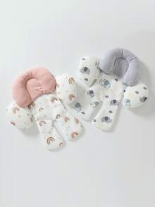 1pc Baby Stroller Seat Cushion, Newborn Girl/Boy Infant Pram Liner, Soft Plush All Season Stroller Pad Accessories - Multicolor - View 7