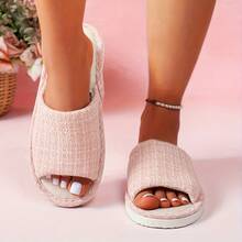 Dép đi trong nhà bằng vải lanh mùa xuân & hè, đế mềm, chống trơn trượt, thoáng khí, dép đi trong nhà dành cho các cặp đôi. - Dép nữ - Xem 3