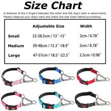 Collar de perro Martingale con cadena de acero inoxidable y nailon reflectante, collar de entrenamiento ajustable sin tirones, para perros pequeños, medianos y grandes - Rojo - Ver 8