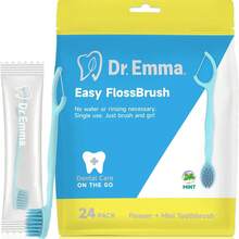 24 Pcs Easy Floss Brush, Mini Brush Disposable Toothbrushes With Floss, Travel Mint Toothbrush For On-The-Go Use, Pink & Blue - Multicolor - View 8