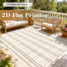 Alfombras lavables para sala de estar en el hogar, disponibles en múltiples tamaños, alfombra de área rectangular de terciopelo para interiores y exteriores, no desprende, resistente al agua y a las manchas, fácil de limpiar, impresión plana 2D minimalista en beige neutro, blanco a cuadros y rayas, alfombra suave para patio, terraza, porche, dormitorio, cocina, baño, remolque, pasillo, jardín, accesorio de decoración del hogar para el baño - A - Ver 14