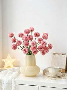 1PC Artificial Flowers, Hydrangeas, Ball Chrysanthemums, Suitable For Wedding, Home, Restaurant, Bedroom, Vase Decoration, Festivals And Birthday Parties, Wedding Decoration, Flowers, Valentine's Day Gifts, New Year DIY Materials, Artificial Plants, Spring Decoration, Rooms, Desks, Garden Decoration, Interior Decoration, Valentine's Day Gifts, Graduation Gifts - Pink - View 6