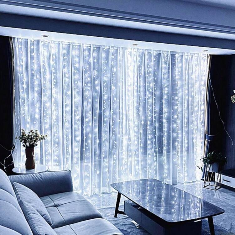1pc USB Powered, 8 Lighting Modes Remote Control, LED Fairy String Lights, Wedding/Party/Home/Christmas/Bedroom/Indoor/Wall Decor - USB Curtain Light String - View 11