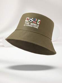 1 pièce Chapeau seau homme 2026 nouveau motif CANADA brisé imprimé personnalisé populaire minimaliste protection solaire noir multicolore mode décontractée extérieure convient pour le port quotidien les voyages en plein air la pêche le visionnage de sports cadeau polyvalent Coupe du Monde 2026 - D - Voir 7