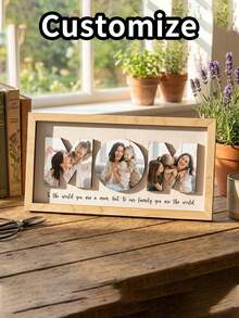 Personalized Customized Photo Mother Frame Gift, Mother Photo Logo, Mother's Day Gift, Mother Customized Photo Wooden Plaque, Mother's Gift, Grandmother's Gift, Gift For Her - Multicolor - View 6
