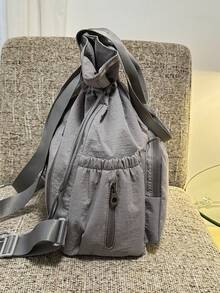 peach tree Unisex Reiserucksack, Dual-Use Handtasche & Umhängetasche, Laptoptasche, wasserdichtes Fach, großes Fassungsvermögen, Mehrfachtaschen, lässige Unifarbe, geeignet für Reisen, Urlaub, Schule, Geschäft, Geschenk zu Valentinstag, Weihnachten, Halloween - Grau - Übersicht 11