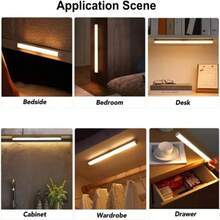Motion Sensor LED Light Bar USB-C Rechargeable Magnetic Night Lamp For Bedroom Wardrobe Cabinet - 30cm - View 3