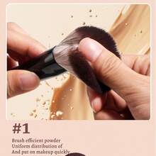 BS-MALL 13件套高品质化妆刷套装，带刷架，包含粉底刷、眼影刷、腮红刷、高光刷、细节刷、三角海绵——送给女性/女友的绝佳礼物 - 紅木色 - 查看 5
