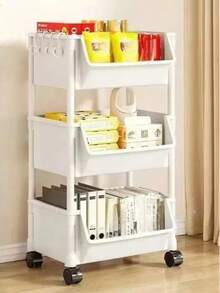 3/4/5 Tier Movable Utility Cart, Compact & Practical, Space-Saving, Modular Disassemblable Storage Rack With Wheels, Multipurpose For Kitchen And Office, Mobile Vertical Storage Shelves For Kitchen, Garage Or Workspace - Multicolor Large - View 8