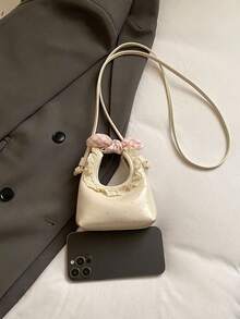 Cute Mini Lace Dumpling Bag, Multifunctional Korean Style Girl's Ins Small Handbag, Shoulder & Crossbody Bag - Beige - View 3