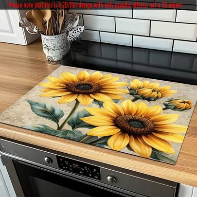 1pc Sunflower Flower Style Theme Style Coffee Machine Mats, Dishwashing Mats, Tableware Mats, Table Mats, Especially Suitable For Coffee Machines And Coffee Pots, Bar Mats, Bar Accessories, Very Suitable For Kitchen Use.