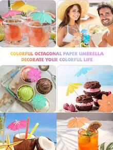 50/5pcs Palillos con Paraguas para Cócteles, Palillos con Paraguas Decorativos para Cócteles, Hechos de Palillos de Madera, Adecuados para Decoración de Fiesta Tropical Hawaiana, Palillos con Paraguas de Coco, Palillos con Paraguas de Flores para Bebidas, Decoración de Cupcakes, Palillos Tropicales, 6 Colores, Adecuados para Bar Tiki, Picnic, Fiesta de Cumpleaños, Palillos para Vacaciones, Paraguas de Papel Decorativos, Decoración de Bebidas, Acentos para Fiesta de Boda Tropical - multicolor - Ver 10