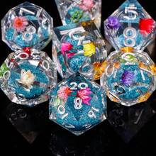7pcs Liquid Core Resin Dice Set, Sharp-Edged Polyhedral Resin Dice, Handmade Resin Dice For RPG, MTG Tabletop Games - Multicolor - View 5