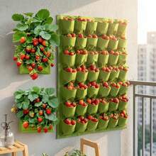 18-Pocket Vertical Garden Planting Bag, Lightweight Wall-Mounted Planting Bag Suitable For Indoor And Outdoor Use, Modern Hanging Planter Rack For Balcony And Yard, Multipurpose Tool For Planting Herbs And Vegetables - Multicolor - View 1