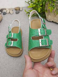 Artículos de moda esenciales de primavera/verano para todo el año | Sandalias imprescindibles para niños y niñas | El diseño de facilita el ponerse y quitarse, y el niño se siente como una nube al usarlas | ¡Son tu mejor compañía en el campus, en la playa o en las salidas diarias! - Verde - Ver 5