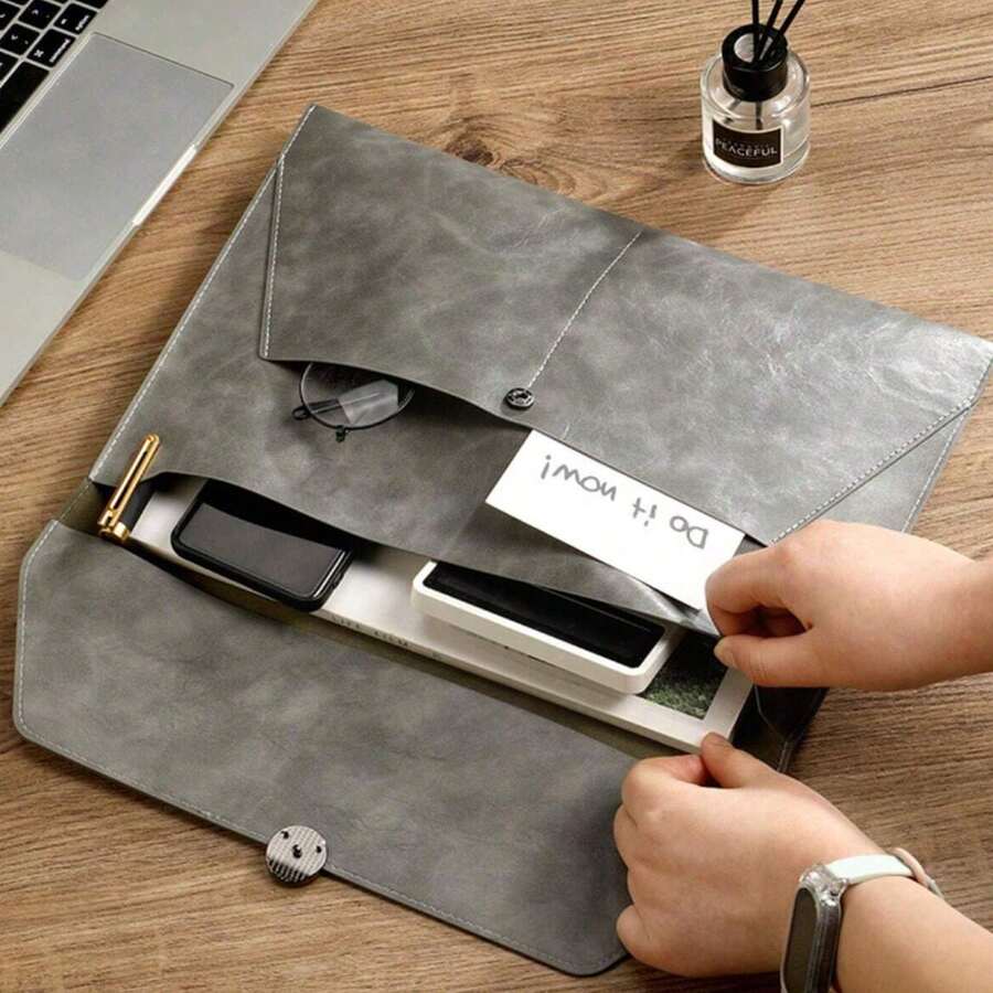 Túi đựng tài liệu giả da, túi đựng hồ sơ công sở, cặp tài liệu A4, đồ dùng học tập và văn phòng phẩm, túi đựng đồ dùng học tập, đồ dùng học tập - Một kích thước phù hợp với tất cả - Xem 1