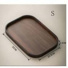 带把手的胡桃木托盘，可用于盛放食物、小吃、饮料、寿司、牛排、披萨、甜点、蛋糕、面包，也可用作早餐托盘、咖啡托盘、茶托盘、熟食板，斋月适用。 - 紫紅色 - 查看 3