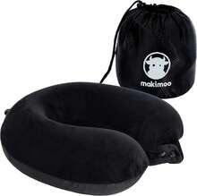 Makimoo Travel Neck Pillow, Top Memory Foam Pillow For Head Support, Ideal For Airplanes, Cars, And Home Recliners, Adjustable And Soft (Black) - 顏色A - 查看 1
