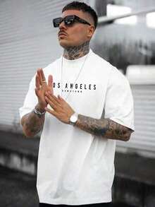 Camiseta gráfica con letras para hombre, estilo emo, años 2000 - Blanco - Ver 3