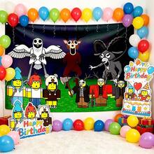 Roblox 1pc 99 Nights In Forest Theme Party Backdrop Banner, Game Party Birthday Party Backdrop, Holiday Gathering Decoration, Carnival, Festival, Celebration Event, Party Decor, Create Event Atmosphere - ROBLO 99 Nights Background - View 5