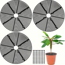 3pcs Plant Pot Covers Animal Protection Guards With Center Hole Flower Pot Soil Protection Covers - 3pcs - View 1