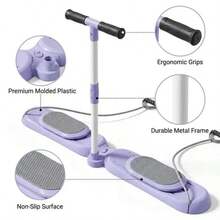 Home Folding Ski Machine, Full-Body Aerobic Fitness Quiet Trainer, Pelvic Floor Muscle Training And Postpartum Recovery Leg Press Device - Mauve Purple - View 3