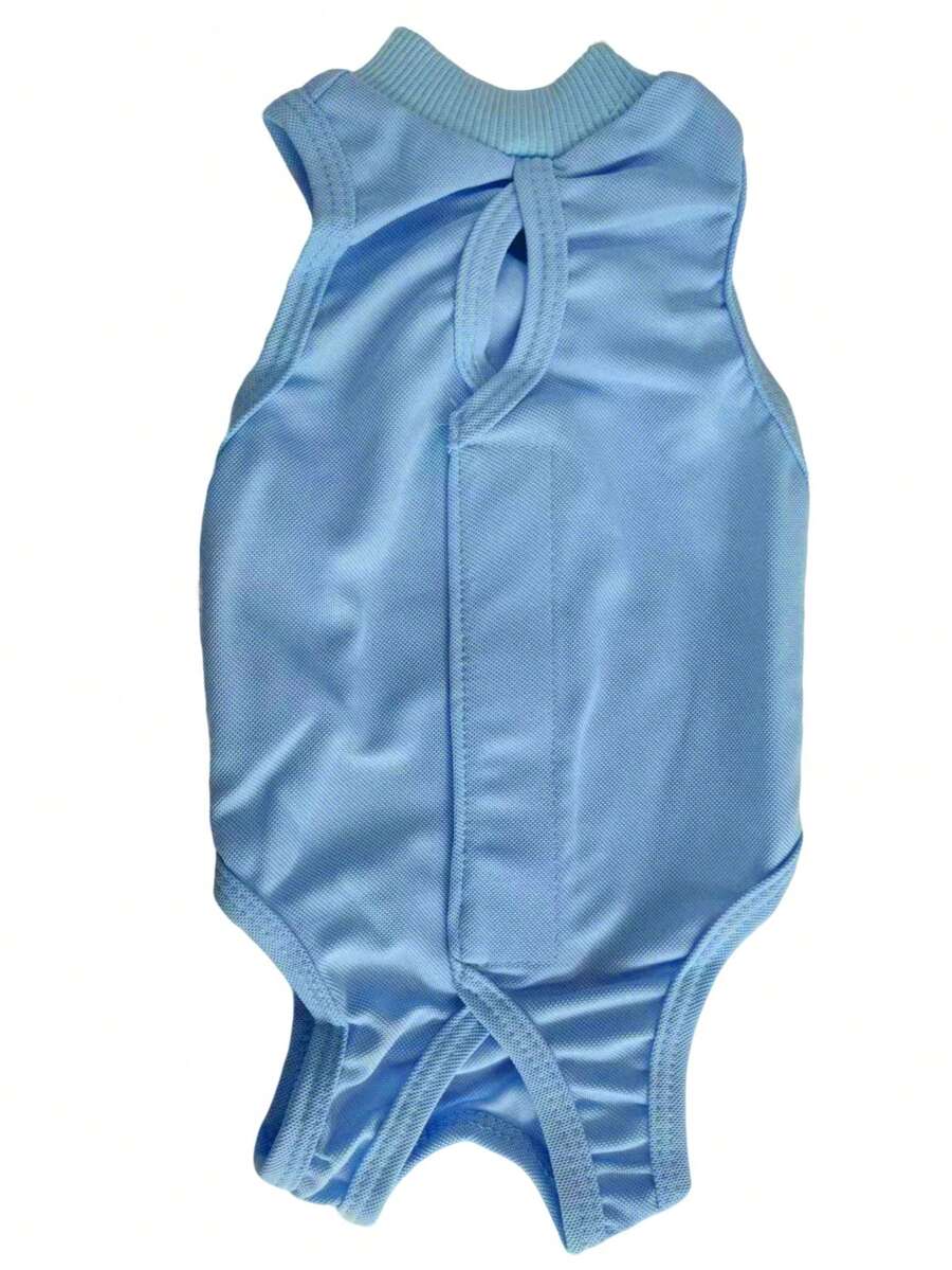 Post-Surgery Pet Suit, Breathable Anti-Lick Spay/Neuter Wear, Suitable For Cats & Dogs - Baby Blue - View 1