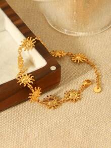 1 chiếc vòng tay nữ thời trang dạng tròn bằng thép không gỉ, chống thấm nước và phai màu, thích hợp để đeo hàng ngày. - Vòng đeo tay - Xem 4