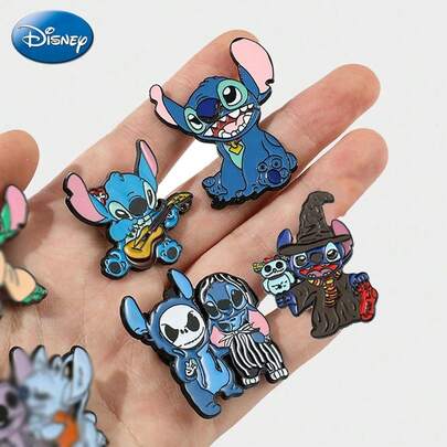  1 chiếc ghim cài áo hình Stitch hoạt hình được cấp phép chính thức của Disney, quà lưu niệm trang trí ba lô, phụ kiện DIY Halloween, quà tặng cho bữa tiệc bộ xương.