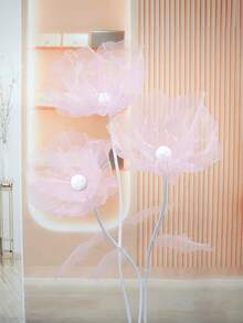 1/2pcs 15.75 Inch 3D Artificial Flower Wall Decor, Fake Wedding Decoration, Solid Color Petals. Available In Red, Pink And Watermelon Red. Suitable For Wedding Backdrops, Home Decor, Birthday Parties And Mother's Day. Suitable For Year-Round Use. - Multicolor - View 5