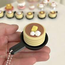 Móc khóa hình bánh kếp mini, đồ chơi giảm căng thẳng chủ đề bữa sáng in 3D dễ thương, phụ kiện độc đáo giúp giảm lo âu cho túi xách. - Nhiều màu - Xem 5