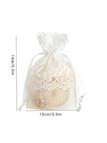 1pc White Lace Drawstring Pouch, Gift Bag For Wedding Party, Gifts, Favors, Birthday, Jewelry, Desktop Decor - Multicolor - View 7