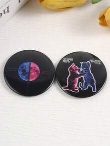 1 pieza Conjunto de 9 pines de esmalte con estilo de gato cibernético Y2K, prendedores con patrón de ojo de cielo estrellado genial para mochila, decoración de ropa. Pines de esmalte, insignia de solapa de moda, prendedor de mochila, joyería de ropa, regalo de graduación - Multicolor - Ver 4