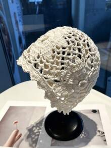 1pc Crochet Lace Sunflower Handmade Hollow Breathable Boho Crochet Hat, Suitable For Spring/Autumn, Beach Travel And Daily Wear - Knitted Hat - View 10