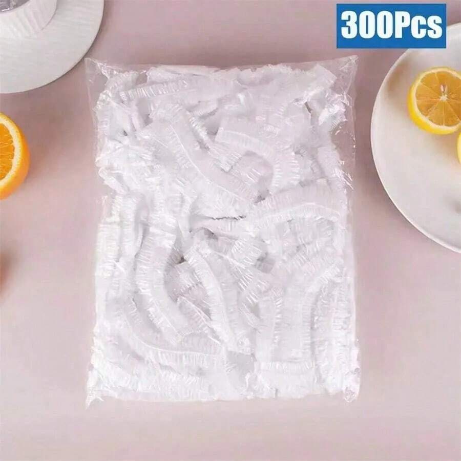 100/300/500/600-Piece PackDisposable Food Covers, Food Plastic Stretch Wrap Covers, Reusable Elastic Fresh Keeping Bags For Bowls, Plates, Leftovers, Dustproof, Insect-Proof, Odor-Proof For Kitchen, Fridge, Microwave