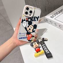 This Disney Mickey Mouse Pattern Lanyard Phone Case Features A Strong Magnetic Closure And Full Coverage Of Acrylic And TPU Material. It's Shockproof, Lightweight, And Suitable For IPhone17/16/11/13/15/15 Plus/15 Pro/15 Pro Max/12/14 Pro Max/11 Pro Max/12 Pro/12 Pro Max/13. It's A Popular Birthday Gift, Business Gift, Durable, Stain-Resistant, And Fingerprint-Resistant New Phone Case For Men And Women. It Also Includes A Mickey Mouse Phone Case And Mickey Mouse Doll Bracelet. Compatible With SamsungGalaxy S20, S21, S22, S23, And S24 Series. It's The Perfect Gift For Friends And Family. This Stylish Phone Case Is Fun, Lightweight, And Durable. IPhone17 Pro Max Phone Case, Minnie Phone Case. - Màu xanh lam - Xem 6