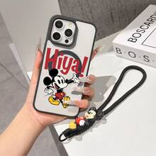 This Disney Mickey Mouse Pattern Lanyard Phone Case Features A Strong Magnetic Closure And Full Coverage Of Acrylic And TPU Material. It's Shockproof, Lightweight, And Suitable For IPhone17/16/11/13/15/15 Plus/15 Pro/15 Pro Max/12/14 Pro Max/11 Pro Max/12 Pro/12 Pro Max/13. It's A Popular Birthday Gift, Business Gift, Durable, Stain-Resistant, And Fingerprint-Resistant New Phone Case For Men And Women. It Also Includes A Mickey Mouse Phone Case And Mickey Mouse Doll Bracelet. Compatible With SamsungGalaxy S20, S21, S22, S23, And S24 Series. It's The Perfect Gift For Friends And Family. This Stylish Phone Case Is Fun, Lightweight, And Durable. IPhone17 Pro Max Phone Case, Minnie Phone Case. - 藍色 - 查看 5