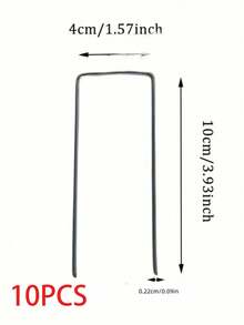 10/30/50pcs Galvanized U-Shaped Garden Safety Pins - Lawn Fabric Planting Supplies, With Garden Balcony Accessories - Multicolor - View 7